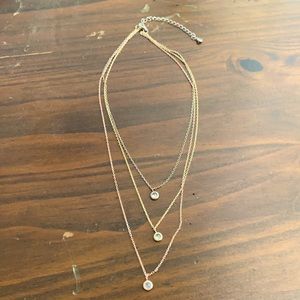 Tri-color choker necklace: Silver, gold, rose gold